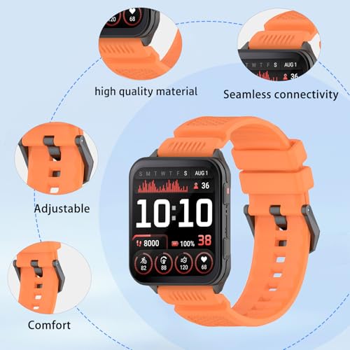 Correa de silicona naranja para Garmin Venu X1 miniatura 2