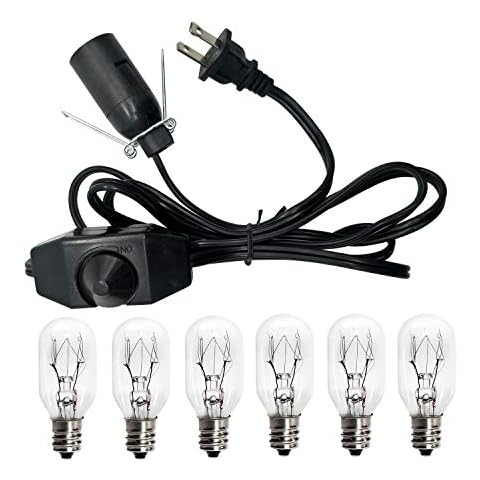 haraqi Salt Lamp Cord and Bulbs,Himalayan Salt Lamp Replacement Cord with Dimmer Switch Cover