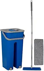 Rodo Flat Mop com Balde Lava e Seca – Sistema Prático + 2 Refis (Cores Sortidas)