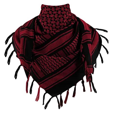 ECOMBOS Shemagh Scarf - Men Arab Head Scarf 100% Cotton Military Tactical Desert Keffiyeh Head Neck Wrap Cover