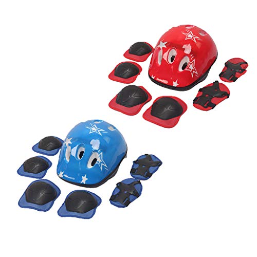 YIJU 14 Pack Protetor de Cotovelo para Joelho de Pulso Infantil Capacete de Patinação Bicicleta Espo