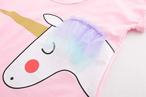 Image of Bold N Elegant Girls Unicorn T-Shirt Top & Rainbow Tutu Skirt Set | Cute Summer Outfit for Girls | Soft Cotton Top with Multicolor Net Skirt