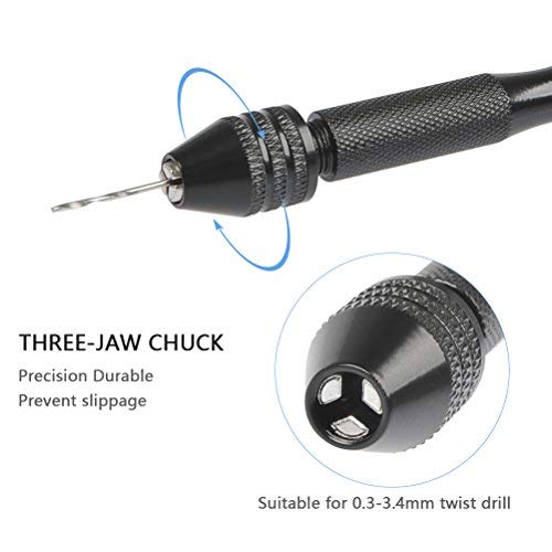 FOCCTS Spiralbohrer Bits Handbohrer Werkzeuge, 25 Stück 0.5-3.0 mm Mikro Bit, Mini Micro Handbohr Set Bohrmaschine Drillbohrer Rotierende für Schmucksachen Modell Harz Walnuss Amber Bienenwachs