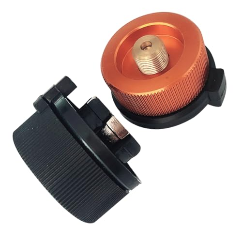 Sosoport Stove Connector Head for Outdoor Camping Split Gas Furnace Adapter Easy Install Compatible with Straight and Flat Tank No Gas Leakage Durable Fixing Screw Selection Random Color
