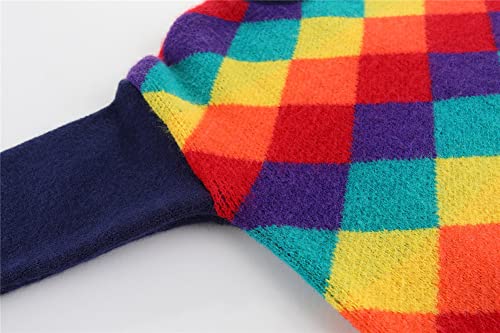 Image of Mud Kingdom Girls Boys Sweaters Rainbow Stripes Crewneck Knit Pullover Fall 2-9 Years