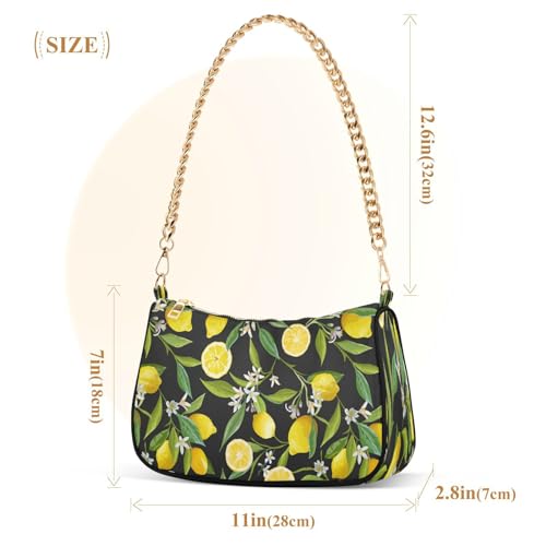 Shoulder Bags for Women Lemon Hobo Tote Handbag Small Clutch Purse with Zipper Closure3