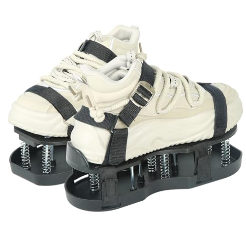 Scarpe per l'aerazione del prato, scarpe da prato doppie, base a molla, sandali di aerazione con tacchetti, cinghia regolabile, aeratore, strumento per prato per patio, terrazza, giardino (nero)