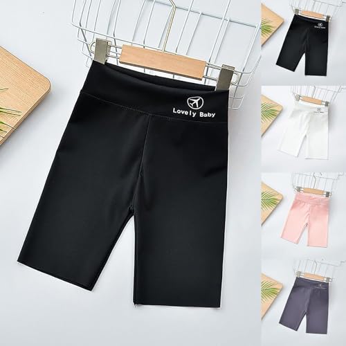 Stretchy Knee Length Active Leggings Pants for Girls Five Quarter Letter Print High Waisted Slim Yoga Workout Shorts3