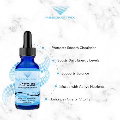 Image of Nattoline, 390 mg, 4 FL OZ Liquid, 302 Servings, Made in USA, Plant-Based Ingredients, Beet Root Extract, L-Citrulline, Serrapeptase, Gluten-Free, Non-GMO, GMP Certified