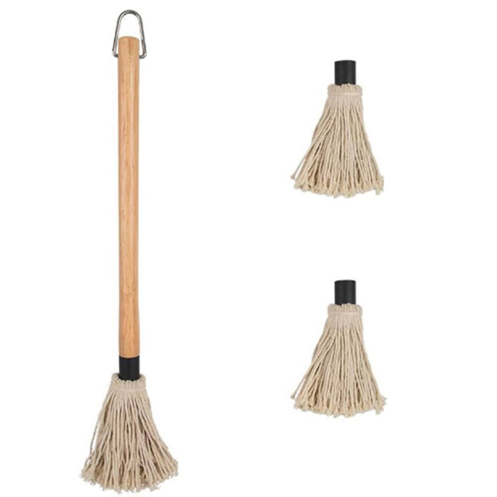 CTRLZS 18Inch BBQ Mop BBQ Brushes Sauce Brush for Sauce Natural Hardwood Handle BBQ Grill Brush