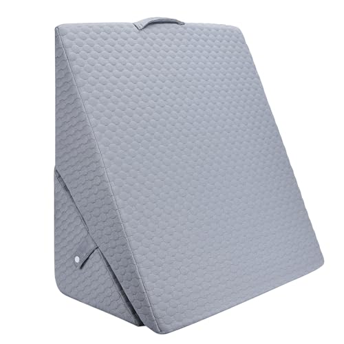 Azamia 三角クッション 三角枕 背もたれ クッション (グレー)