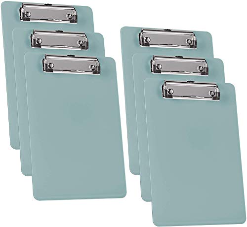 Acrimet Porte-bloc Format Mémo A5 (23,5 cm x 16 cm) avec Pince à Profil Bas (Plastique) (Couleur Vert) (Lot de 6 pièces)