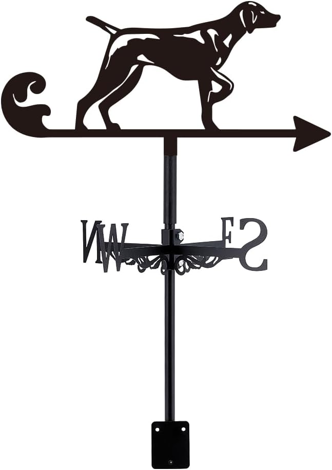 SUPERDANT Cat and Moon Weather Vane Cat Flowers Metal Weathervane Black Weathercock Garden Art Decor Roof Wind Vanes Decorative Wind Direction for Yard Farmhouse Sheds Patio Outdoor Decoration