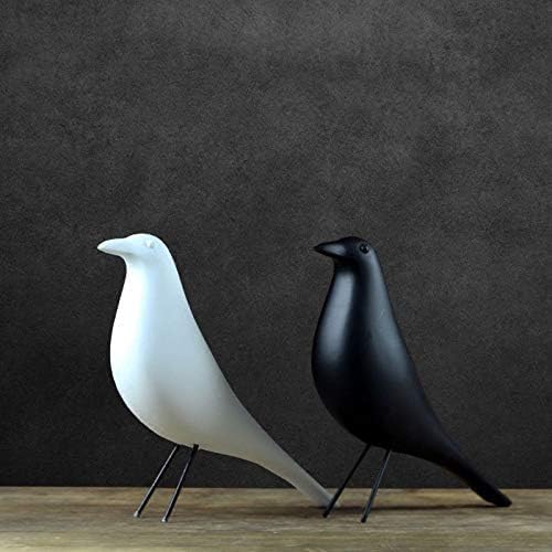 Rzeźba Resi Craft Ptak Figurie Statua Biuro Oramets Rzeźba Home Decoratio Akcesoria Rzeźba Ptaka, Black