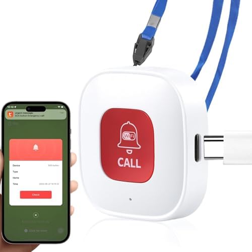 Tuya Wifi Smart Personal Alarms for Elderly, Panic Call Button Li...