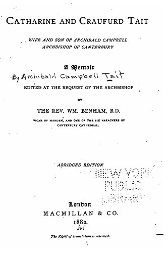 Catharine and Craufurd Tait, Wife and Son of Archibald Campbell