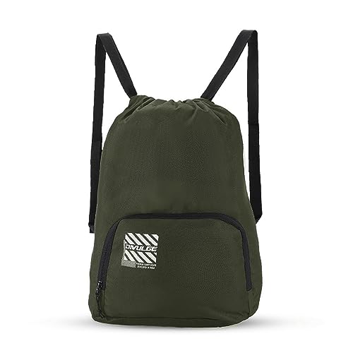 Image of DIVULGE Drawstring Polyester Multi Utility Drawstring Backpack (Beige, 16 L), 24 x 22 x 2 Cm