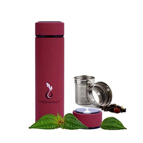 Vibrant Insulated Water Bottle/Tea Travel Mug Leak Proof Double-Wall Thermos Keeps Coffee HOT/Beverages