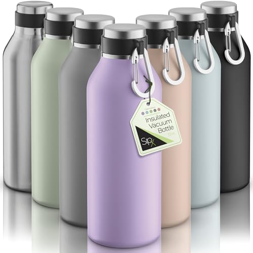 Image of SipX 32 oz Stainless Steel Insulated Water Bottle with Leakproof Lid & Carry Hook - Triple Insulated - Cold 24 Hours /Hot 12 Hours - Perfect for Gym, Work, Sports, Travel - Purple
