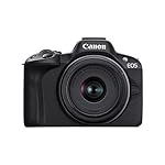 Canon EOS R50 Mirrorless Camera RF-S18-45mm F4.5-6.3 is STM Lens Kit, 24.2 Megapixel CMOS (APS-C) Sensor, 4K Video, Hybrid Camera, Photo and Video, Vlogging, Content Creator, RF Mount, Black