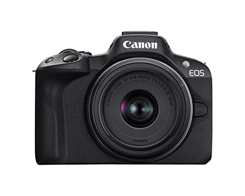 Canon EOS R50 Mirrorless Camera with RF-S18-45mm F4.5-6.3 is STM & RF-S55-210mm F5-7.1 is STM Lenses, 24.2 Megapixel CMOS (APS-C) Sensor, 4K Video, Content Creator Vlogging Camera, RF Mount, Black by Canon - Used condition - US$844.63