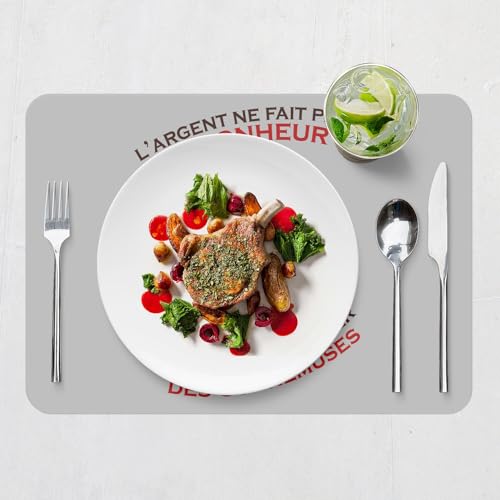 Sets de table de qualité avec envers liège naturel napperons gris Cornemuse - 7