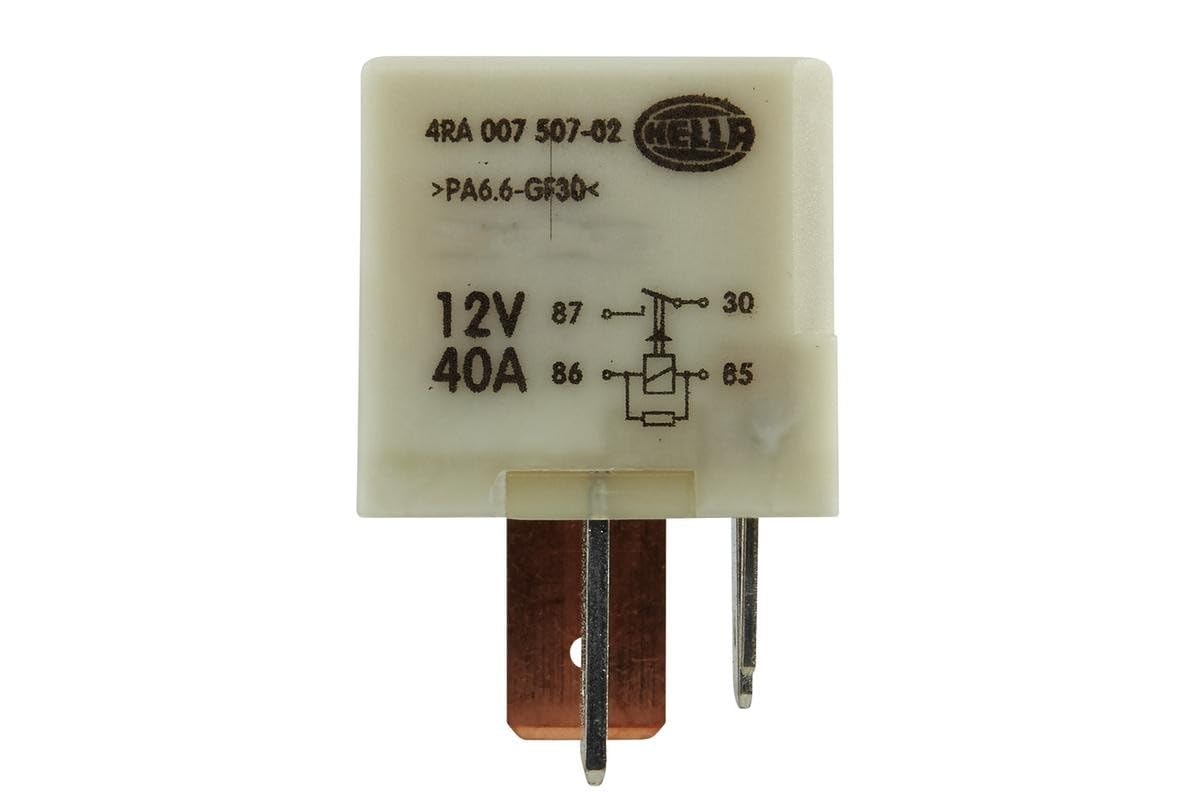 HELLA 4RA 007 507-021 Przekaźnik, układ ogrzewania wstępnego - 12V - 5-biegunowy - Zestyk zwierny - Kolor: biały
