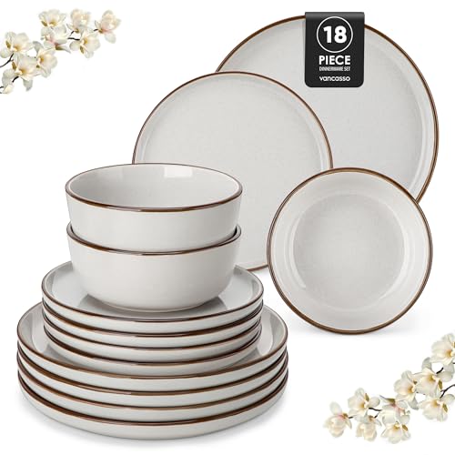 vancasso Loire Vajilla de cerámica de 18 piezas para 6 personas Imagen de vancasso Loire Vajilla de cerámica de 18 piezas para 6 personas