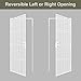 JUBEST 36 in. x 80 in. Security Screen Door, Reversible Powder Coated White Surface Mount Outswing Steel Security Door with Expanded Metal Screen, Prehung Steel Exterior Doors, Durable&Safe