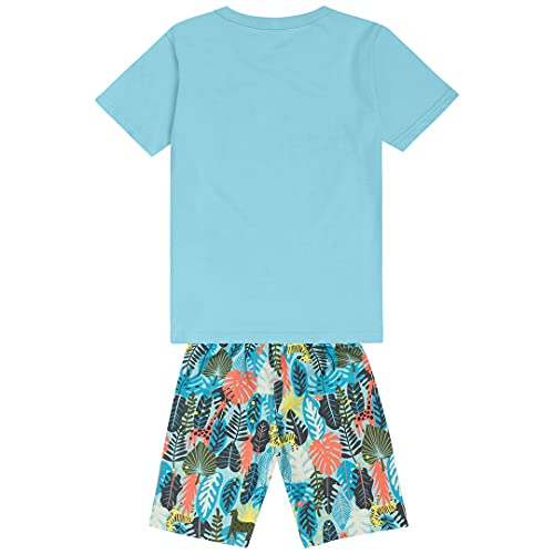 Conjunto camiseta e bermuda em moletom leve, Marisol Play, meninos, Azul claro, 4