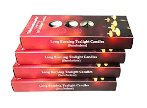 ThirteenKcanddle Tea Light Candles Tealight Long Burning 7 Hours Pack of 6, 60 Pcs Unscented White (60)