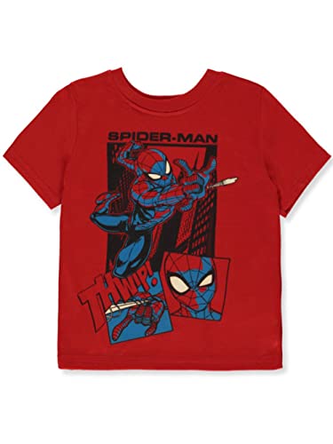 Marvel Spider-Man Short Sleeve T-Shirts for Boys, 7, High Risk Red