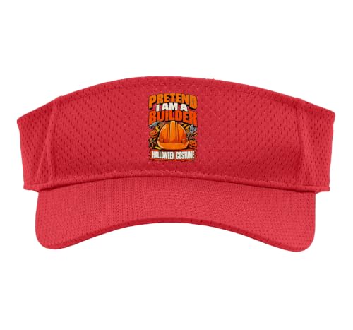 Pretend I Am a Builder Halloween Costume Builder Costume Sport Sun Visor, Adult, One Size, Red