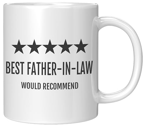 Coveted Goods Best Father-in-Law Mug – 11oz White Ceramic Coffee Cup – Father in Law Gift