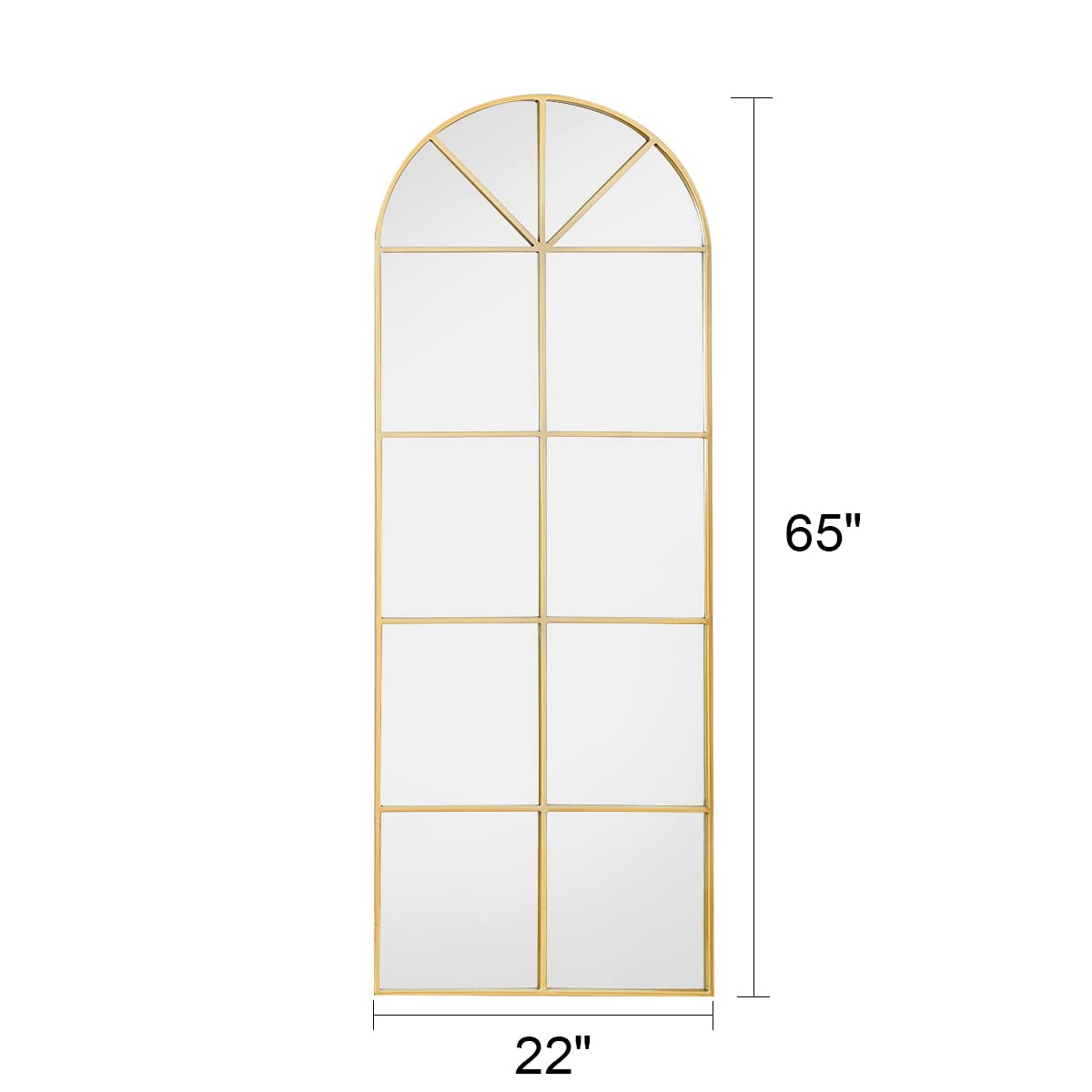 Buy TinyTimes 65×22" Arched Window Finished Full Length Mirror, Wall