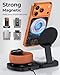 EGV Wireless Charger for iPhone, 3-in-1 Magnetic Charging Station for Apple, MagSafe Charger Stand for iPhone 17 Air 16 15 14 13 12 Series, Airpods Pro, Apple Watch Ultra, Foldable, No Adapter, Black