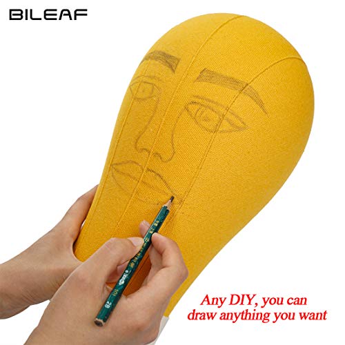 22 Inch Canvas Block Head Mannequin Wig Head With Stand Pink Styling Mannequin Block Head Set Display Mannequin Head With Mount Holes(Rosy Head) #TOP6