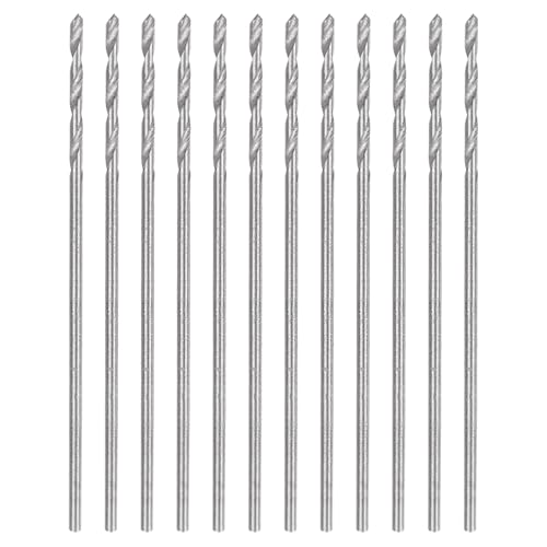 Image of sourcing map 12pcs Micro Jobber Twist Drill Bits #72 0.6mm / 0.024" High Speed Steel HSS Mini Drilling Bit Tool for Stainless Steel Aluminum Wood Plastic