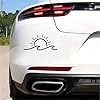 2 x 15 x 7 cm Sun and Wave Car Sticker Vinyl Sticker, Adhesive for Car Bumper, Window, Truck, Laptop - Beach Theme Vehicle Accessories|# AZ277 (Black) #2