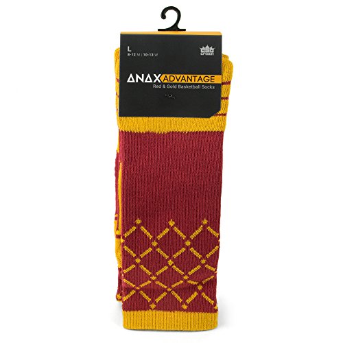 Basketball Net Socks | Cooldry Light Compression Elite Crew Basketball Socks | Men & Women/Girls & Boys Athletic Socks | Unique Fan & Athlete Basketball Sock Design (Purple & Yellow, Medium) #TOP5