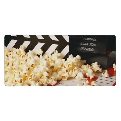 Tapis de souris de jeu XXL 90x40 cm avec bords cousus et surface imperméable pour bureau noir