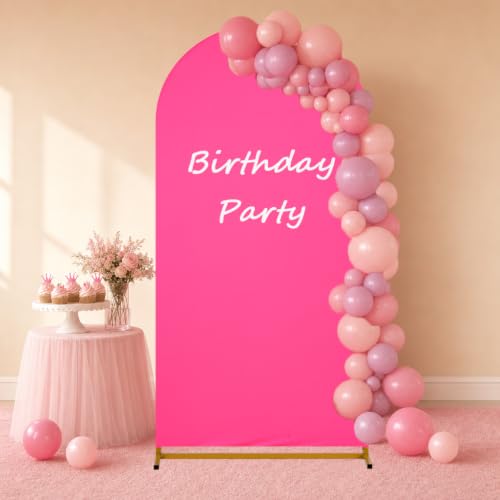 Image of Arch Backdrop Cover 7.2ft Double Color Spandex Arch Stand Cover(Peach&Rose)