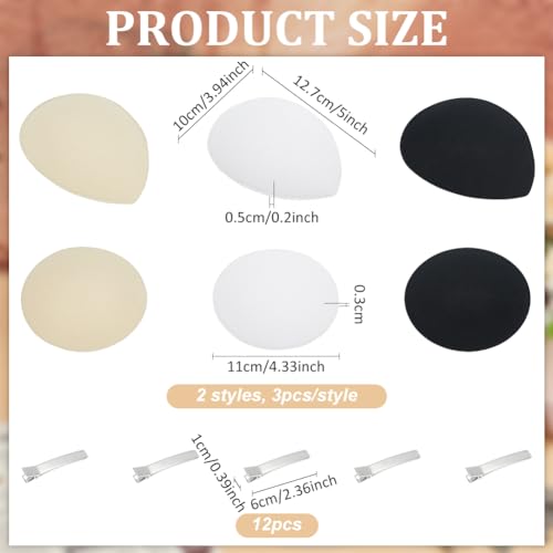 FINGERINSPIRE 18 PCS Teardrop Round Fascinator Hat Base 3.9x3.9x0.1 inch EVA Cloth Millinery Hats Base with Iron Hair Clip, Hat Fascinators for DIY Craft Millinery Making Material