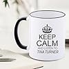 Giftme Keep Calm and Listen to Tina Turner, Coloured Rim Mug, Coffee, Tea Mug. (Black Rim) #2