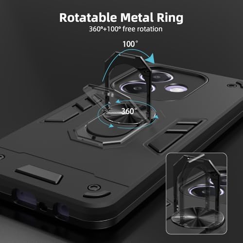 Image of NDCOM for Oppo A3x 5G Back Cover | Oppo A3 5G Back Cover for Oppo A3x5G Cover | Ring Holder Case
