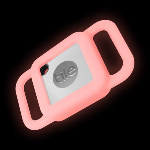 Geiomoo Silicone Case for Tile Mate 2024, 2022, 2020, Cover for Tracker Anti-Scratch, Holder Protect Finder Tag for Dog, Cat, Pets (Luminous Pink)