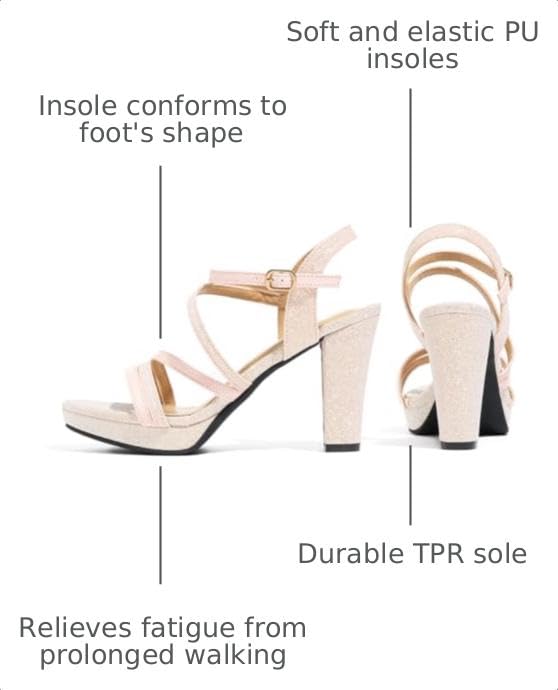 Image of Block Heeled Platform Sandals | Chunky Open Toe Shoes for Women