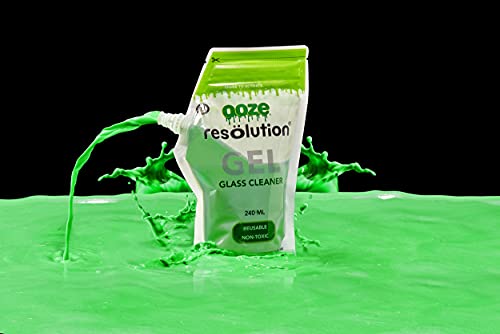 Ooze Resolution Gel Glass Cleaner (2 Pack 240Ml Each) - Liquid Cleaning Solution Natural Clay-Based Non-Toxic Formula Glass And Metal Cleaner - Reusable Glass Cleaner - Non Abrasive Grunge Off #TOP5