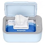 Awesmom Wipe Warmer for Babies, Adult, Adjustable Temperature, Silent Heating, Large Wipe Holder with Constant Warmth –Blue