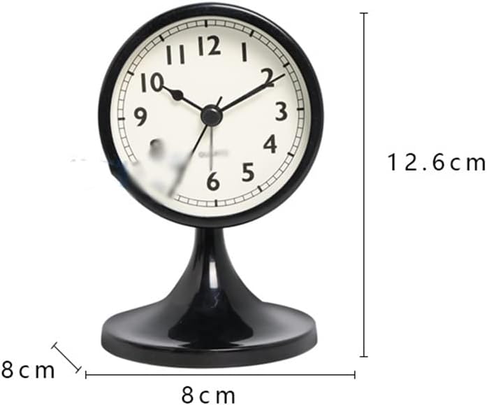 Iron Art Small Alarm Clock Silent Desk Desktop Glow Pointer Quartz Watch(E)